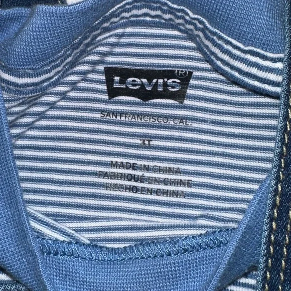 Toddler Levi's Blue Denim Overalls - Picture 7 of 7